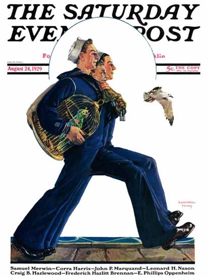 Roaring 1920s Lawrence Toney Artist Saturday Evening Post 1929_08_24 | Roaring 1920s Ad Art and Magazine Cover Art