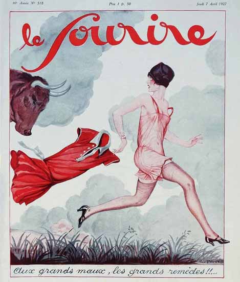 Roaring 1920s Le Sourire 1927 Aux Grands Maux | Roaring 1920s Ad Art and Magazine Cover Art