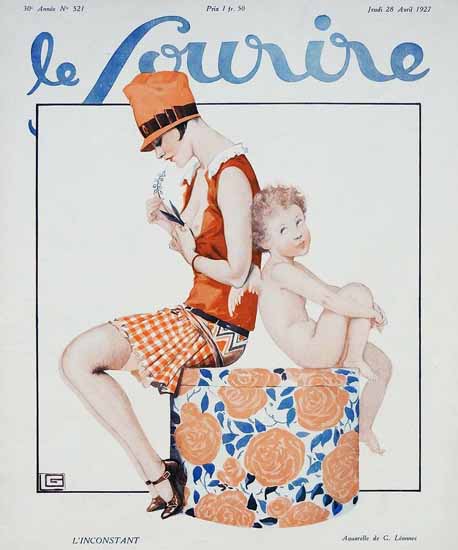 Roaring 1920s Le Sourire 1927 L Inconstant Georges Leonnec | Roaring 1920s Ad Art and Magazine Cover Art