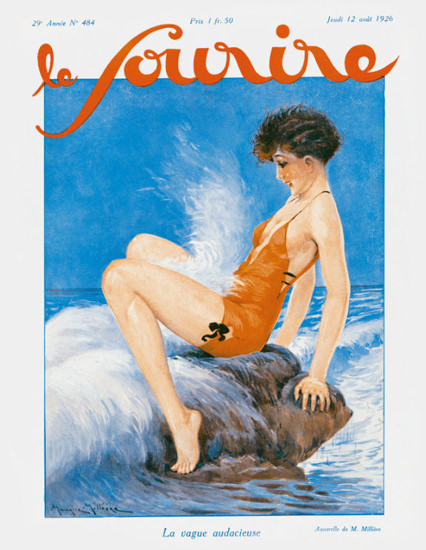 Roaring 1920s Le Sourire Magazine 1926 La Vague Audacieuse | Roaring 1920s Ad Art and Magazine Cover Art