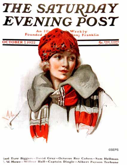 Roaring 1920s Neysa McMein Saturday Evening Post 1922_10_07 | Roaring 1920s Ad Art and Magazine Cover Art