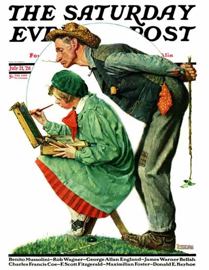 Roaring 1920s Norman Rockwell Saturday Evening Post 1928_07_21 | Roaring 1920s Ad Art and Magazine Cover Art