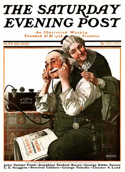 Roaring 1920s Norman Rockwell Saturday Evening Post Radio 1922_05_20 | Roaring 1920s Ad Art and Magazine Cover Art