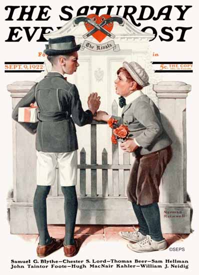Roaring 1920s Norman Rockwell Saturday Evening Post Rivals 1922_09_09 | Roaring 1920s Ad Art and Magazine Cover Art