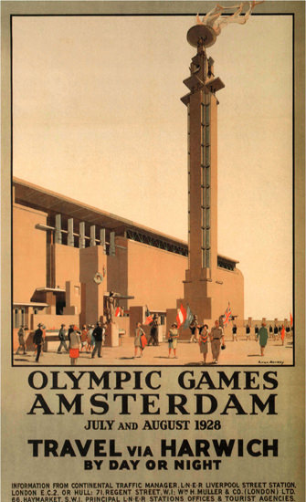 Roaring 1920s Olympic Games Amsterdam 1928 With Harwich | Roaring 1920s Ad Art and Magazine Cover Art