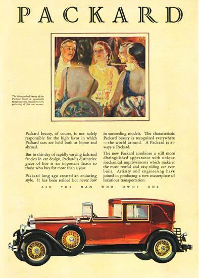 Roaring 1920s Packard Eight Le Baron All Weather 1928 | Roaring 1920s Ad Art and Magazine Cover Art