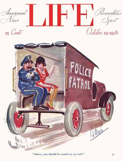 Roaring 1920s Percy L Crosby Life Humor Magazine 1928-10-19 Copyright | Roaring 1920s Ad Art and Magazine Cover Art