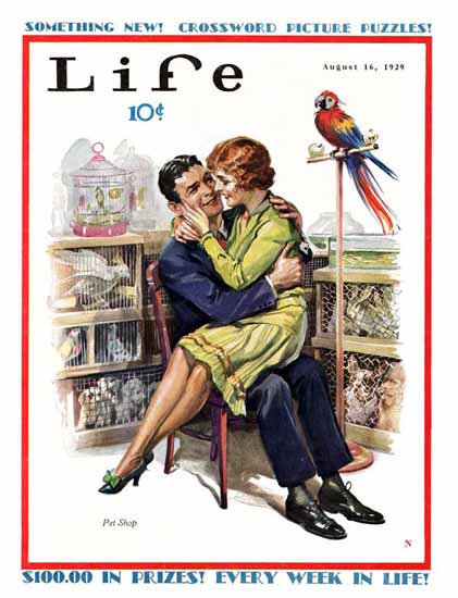 Roaring 1920s Pet Shop The Kiss Life Magazine 1929-08-16 Copyright | Roaring 1920s Ad Art and Magazine Cover Art