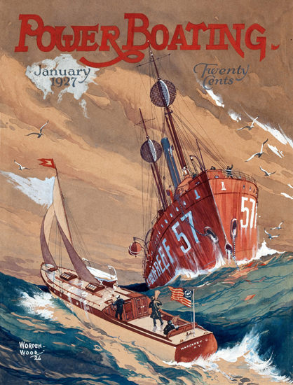 Roaring 1920s Power Boating Cover 1927 Storm On The Sea | Roaring 1920s Ad Art and Magazine Cover Art