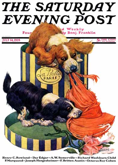 Roaring 1920s Robert L Dickey Saturday Eve Post Dogs Life 1928_07_14 | Roaring 1920s Ad Art and Magazine Cover Art