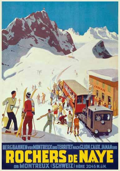 Roaring 1920s Rochers de Naye sur Montreux Jaman Switzerland 1924 | Roaring 1920s Ad Art and Magazine Cover Art