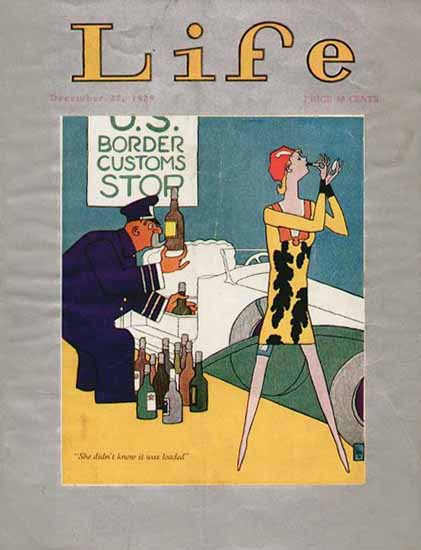 Roaring 1920s She didnt know Life Magazine 1929-12-27 Copyright | Roaring 1920s Ad Art and Magazine Cover Art