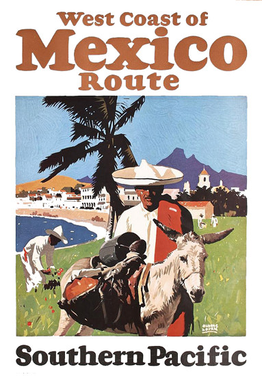 Roaring 1920s Southern Pacific West Coast Mexico Route 1929 | Roaring 1920s Ad Art and Magazine Cover Art