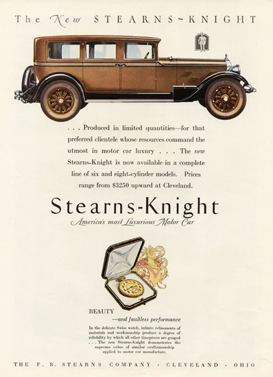 Roaring 1920s Stearns Knight 7 P Sedan Cleveland 1927 Mad Men Art 
