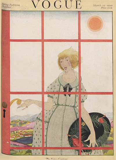 Roaring 1920s Vogue Magazine Cover 1920-03-15 Copyright | Roaring 1920s Ad Art and Magazine Cover Art
