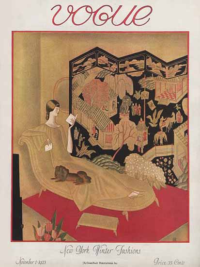Roaring 1920s Vogue Magazine Cover 1923-11-01 Copyright | Roaring 1920s Ad Art and Magazine Cover Art