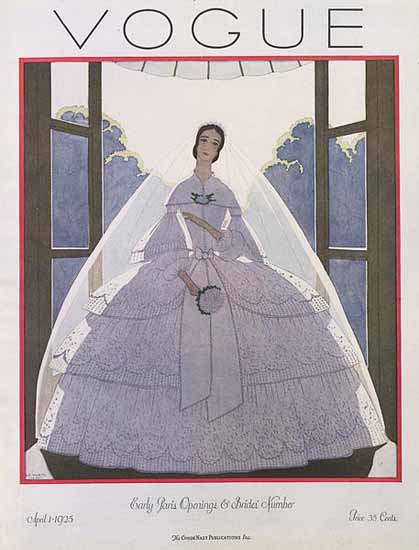 Roaring 1920s Vogue Magazine Cover 1925-04-01 Copyright | Roaring 1920s Ad Art and Magazine Cover Art