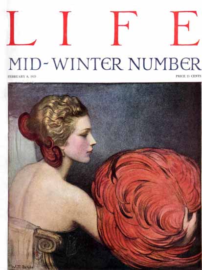 Roaring 1920s WT Benda Life Humor Magazine 1923-02-08 Copyright | Roaring 1920s Ad Art and Magazine Cover Art