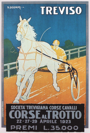 Roaring Twenties 1920s Corso Al Trotto Treviso 1923 Italy Italia | Roaring 1920s Ad Art and Magazine Cover Art