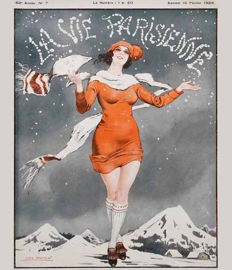 Roaring Twenties 1920s La Vie Parisienne 1924 La Neige | Roaring 1920s Ad Art and Magazine Cover Art