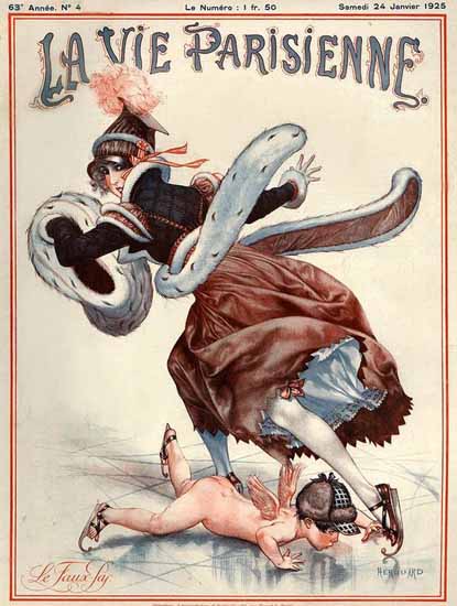 Roaring Twenties 1920s La Vie Parisienne 1925 Le Faux Pas | Roaring 1920s Ad Art and Magazine Cover Art