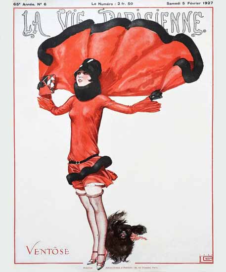 Roaring Twenties 1920s La Vie Parisienne 1927 Ventose | Roaring 1920s Ad Art and Magazine Cover Art