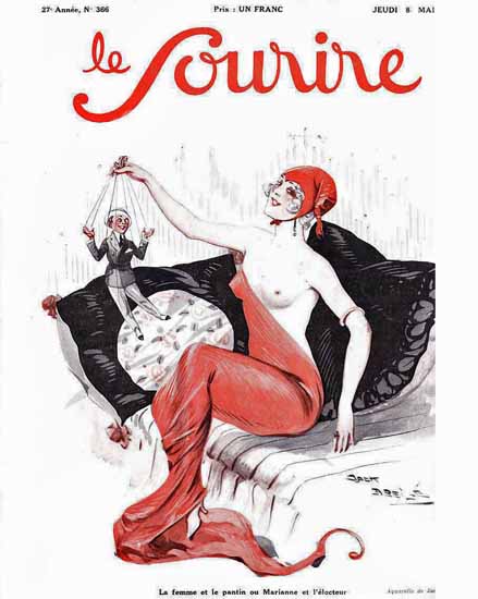 Roaring Twenties 1920s Le Sourire 1924 Marianne | Roaring 1920s Ad Art and Magazine Cover Art