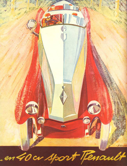 Roaring Twenties 1920s Renault 40 CV Sport 1925 | Roaring 1920s Ad Art and Magazine Cover Art