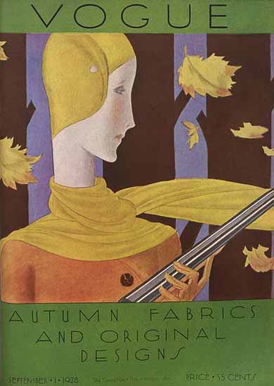 Roaring Twenties 1920s Vogue 1928-09-01 Copyright | Roaring 1920s Ad Art and Magazine Cover Art