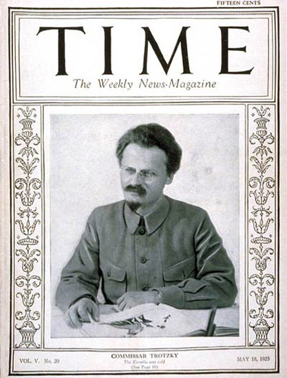 Roaring Twenties 1925-05 Leon Trotsky Copyright Time Magazine | Roaring 1920s Ad Art and Magazine Cover Art