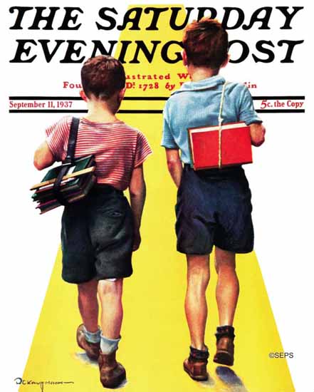 Robert C Kauffmann Saturday Evening Post Back to School 1937_09_11 | The Saturday Evening Post Graphic Art Covers 1931-1969