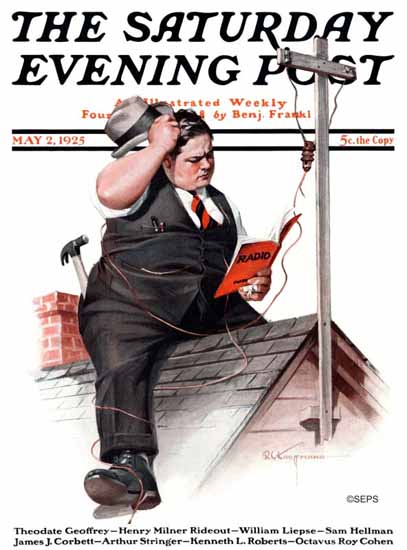 Robert C Kauffmann Saturday Evening Post Radio Technician 1925_05_02 | The Saturday Evening Post Graphic Art Covers 1892-1930