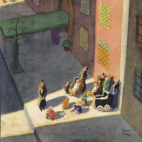 Robert James Day The New Yorker 1935_03_02 Copyright crop | Best of 1930s Ad and Cover Art