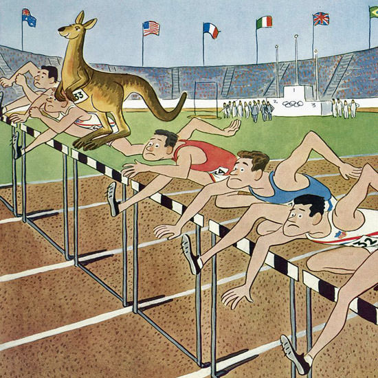 Robert James Day The New Yorker 1956_11_24 Copyright crop | Best of Vintage Cover Art 1900-1970