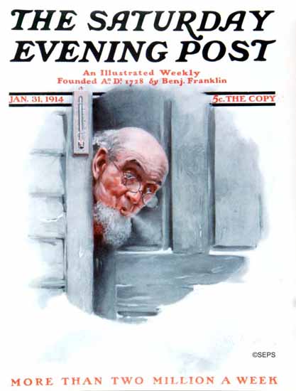 Robert Robinson Cover Artist Saturday Evening Post 1914_01_31 | The Saturday Evening Post Graphic Art Covers 1892-1930