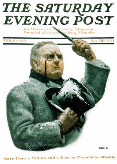 Robert Robinson Saturday Evening Post The Bird Lover 1910_02_19 | The Saturday Evening Post Graphic Art Covers 1892-1930