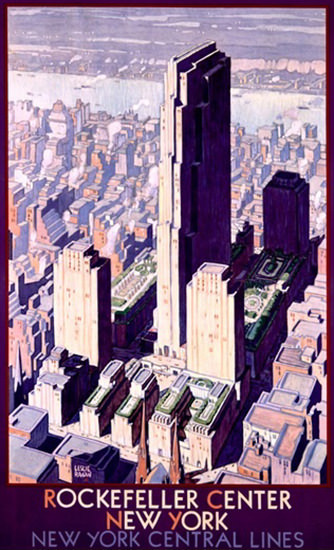 Rockefeller Center New York Downtown Central | Vintage Travel Posters 1891-1970