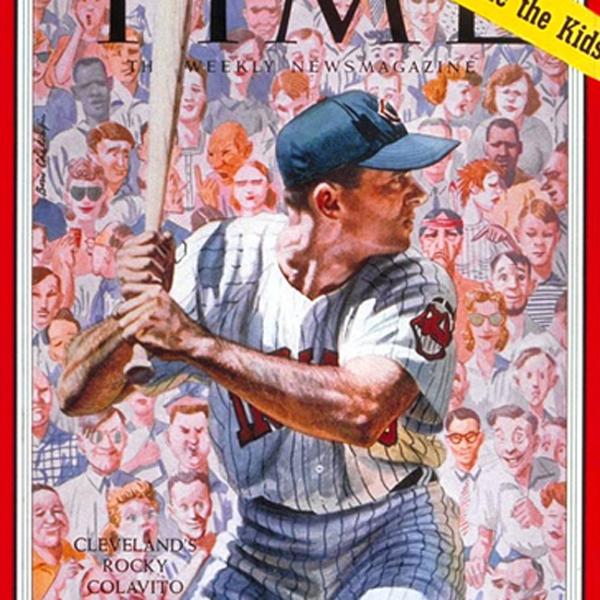 Rocky Colavito Time Magazine 1959-08 by Boris Chaliapin crop | Best of 1950s Ad and Cover Art