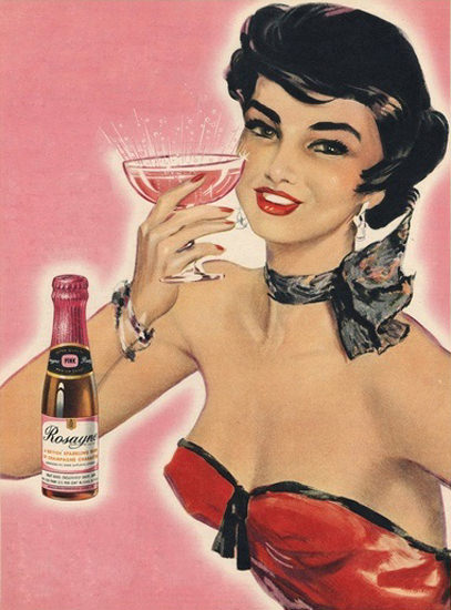 Rosayne Sparkling Wine Pin-Up Girl | Sex Appeal Vintage Ads and Covers 1891-1970