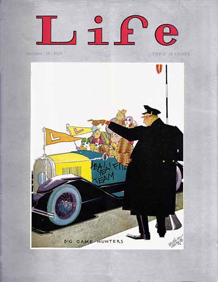 Russell Patterson Life Humor Magazine 1929-10-18 Copyright | Life Magazine Graphic Art Covers 1891-1936