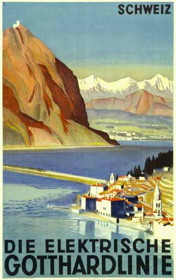 SBB Elektrische Gotthardlinie Schweiz Switzerland 1935 | Vintage Travel Posters 1891-1970