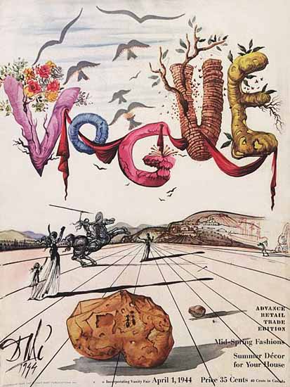 Salvador Dali Vogue Cover 1944-04-01 Copyright | Vogue Magazine Graphic Art Covers 1902-1958