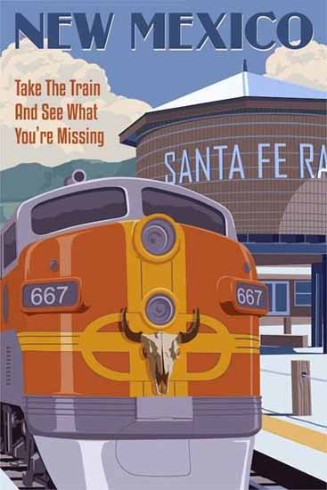 Santa Fe Rail Road New Mexico Poster | Vintage Travel Posters 1891-1970