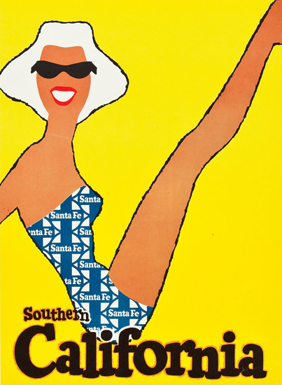 Santa Fe Southern California Girl 1950s | Sex Appeal Vintage Ads and Covers 1891-1970