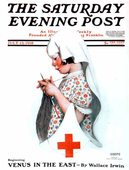 Sarah Stilwell-Weber Artist Saturday Evening Post 1918_07_13 | The Saturday Evening Post Graphic Art Covers 1892-1930