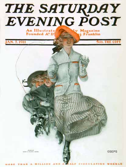 Sarah Stilwell-Weber Cover Artist Saturday Evening Post 1911_01_07 | The Saturday Evening Post Graphic Art Covers 1892-1930