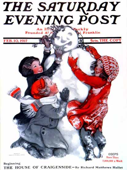 Sarah Stilwell-Weber Cover Artist Saturday Evening Post 1917_02_10 | The Saturday Evening Post Graphic Art Covers 1892-1930