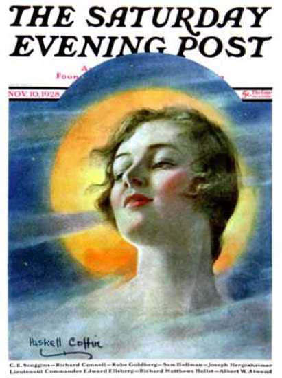 Saturday Evening Post Copyright 1928 Girl And The Moon | Sex Appeal Vintage Ads and Covers 1891-1970
