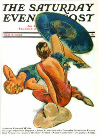 Saturday Evening Post Copyright 1930 Sunbathers LaGatta | Sex Appeal Vintage Ads and Covers 1891-1970