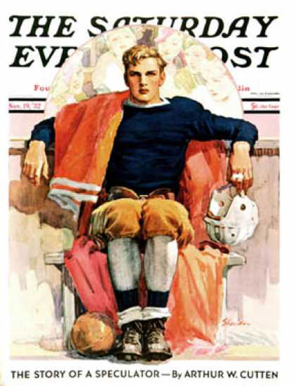 Saturday Evening Post Copyright 1932 Gridiron Football | Vintage Ad and Cover Art 1891-1970